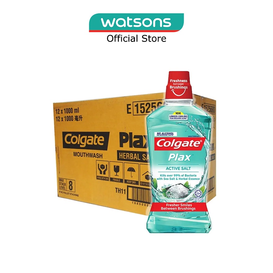 COLGATE Plax Mouthwash Active Salt 12x1L Carton | Shopee Singapore
