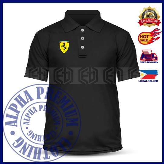 T Shirt Polo Ferrari Collar T-Shirt Shirts Microfiber Dri-Fit Dry Fit ...