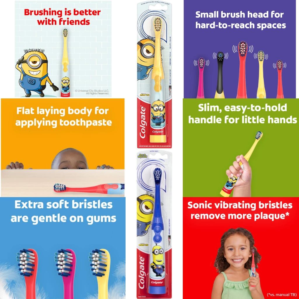 BNIB: Colgate Kids Minions Power Toothbrush Assorted Colors - Colors ...