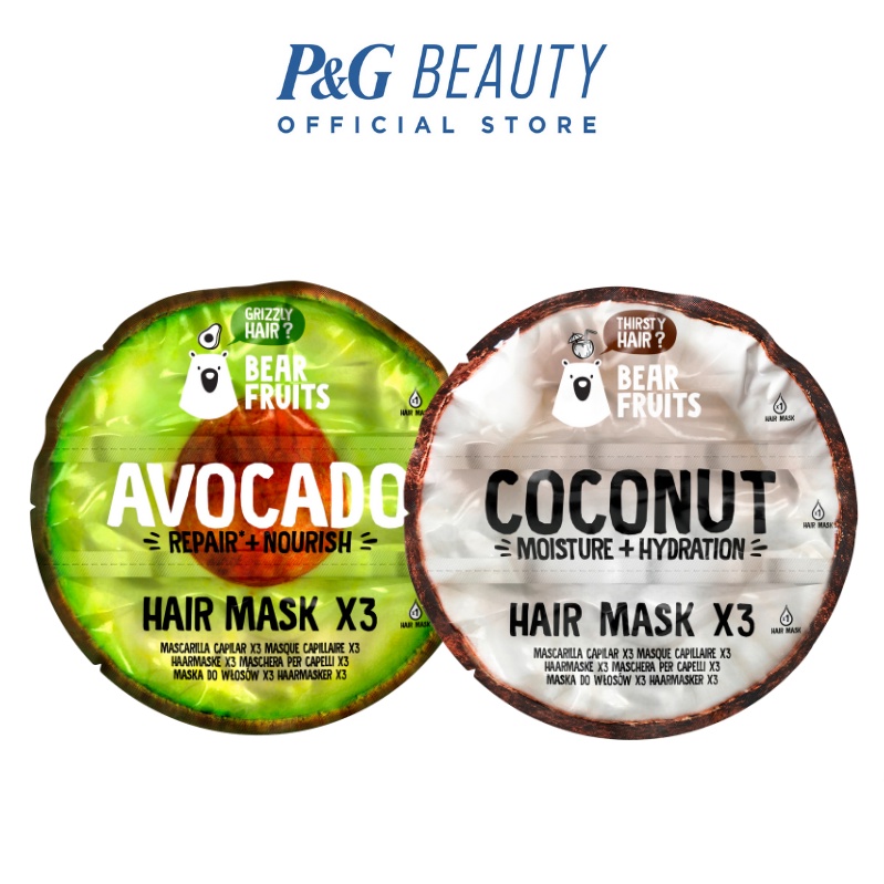Bear Fruits Avocado Hair Mask Refill 3x20ml Shopee Singapore