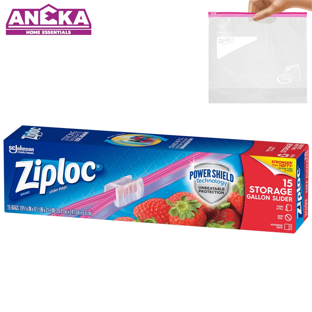 ZIPLOC Plastic Bag EZ Zip Storage Gallon (15's) | Shopee Singapore