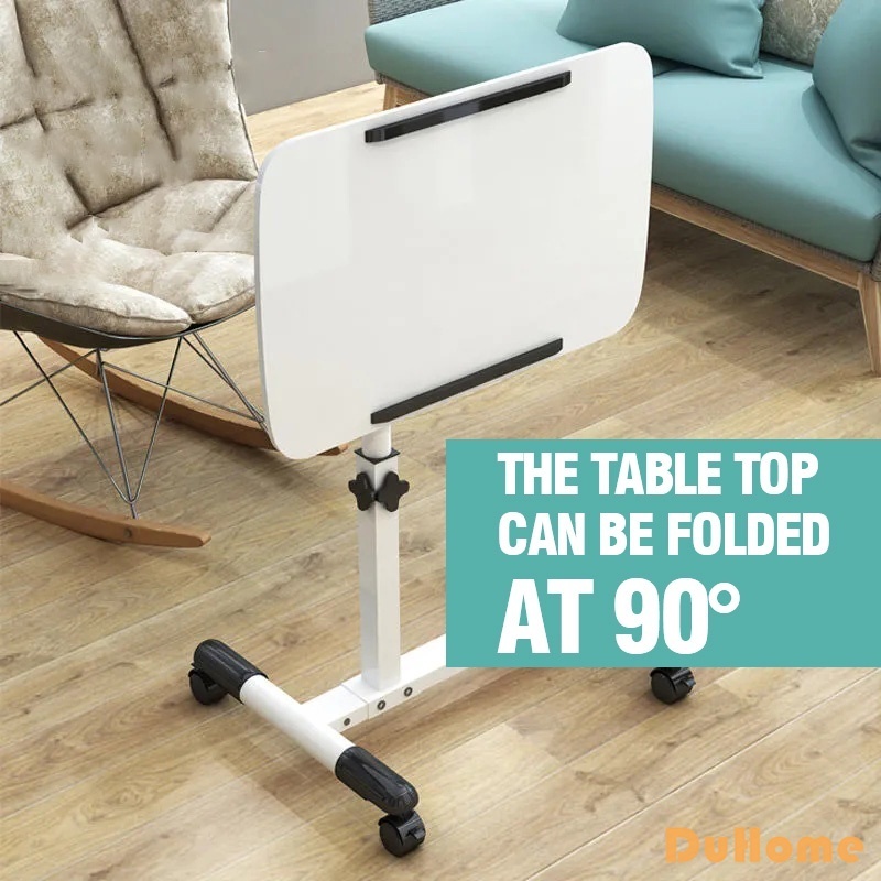 YSSH Foldable Laptop Table Small Foldable Table With Wheels Side Table Bedroom Adjustable Side