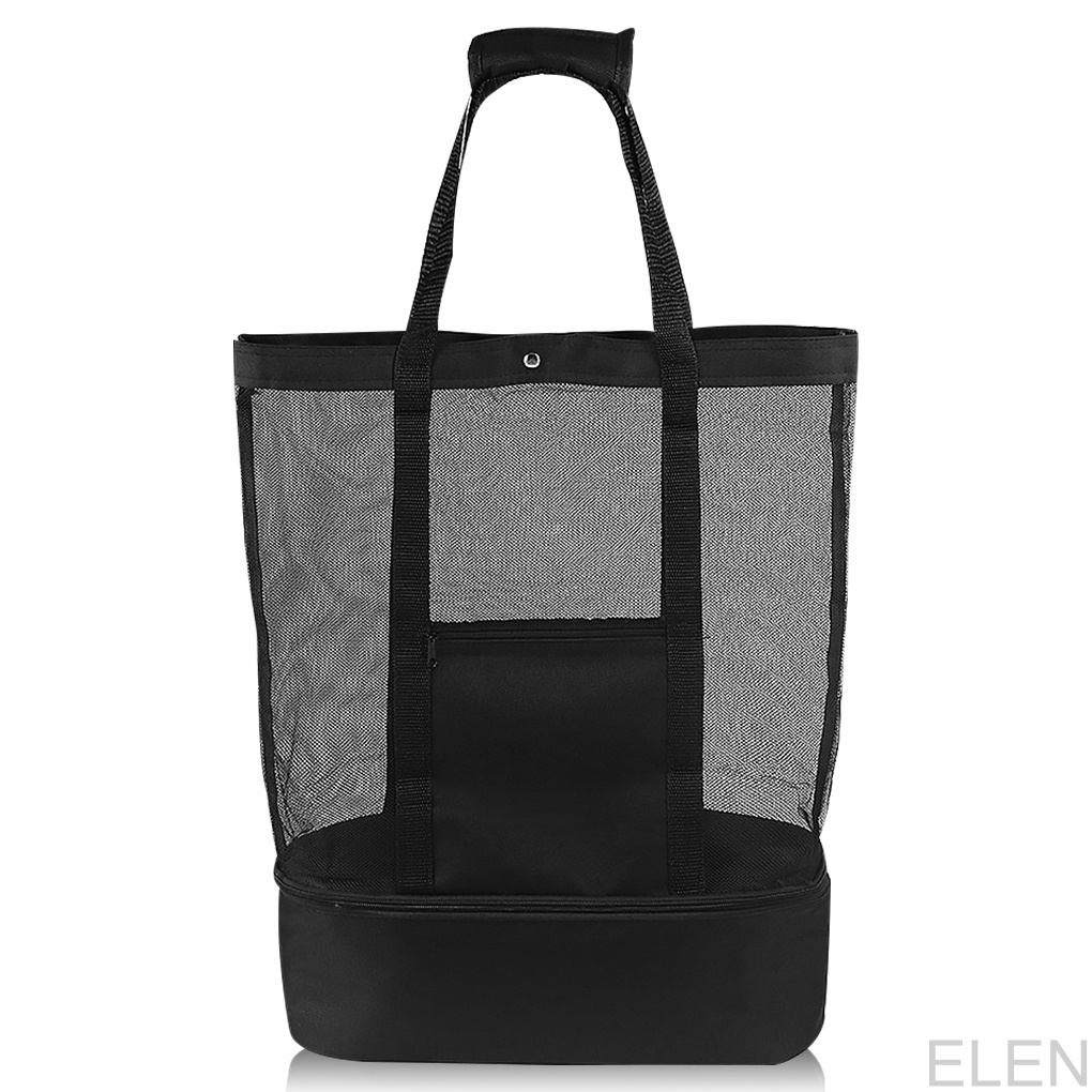 Mesh Beach Bag with Shoulder Straps Netting Tote Reusable Picnic