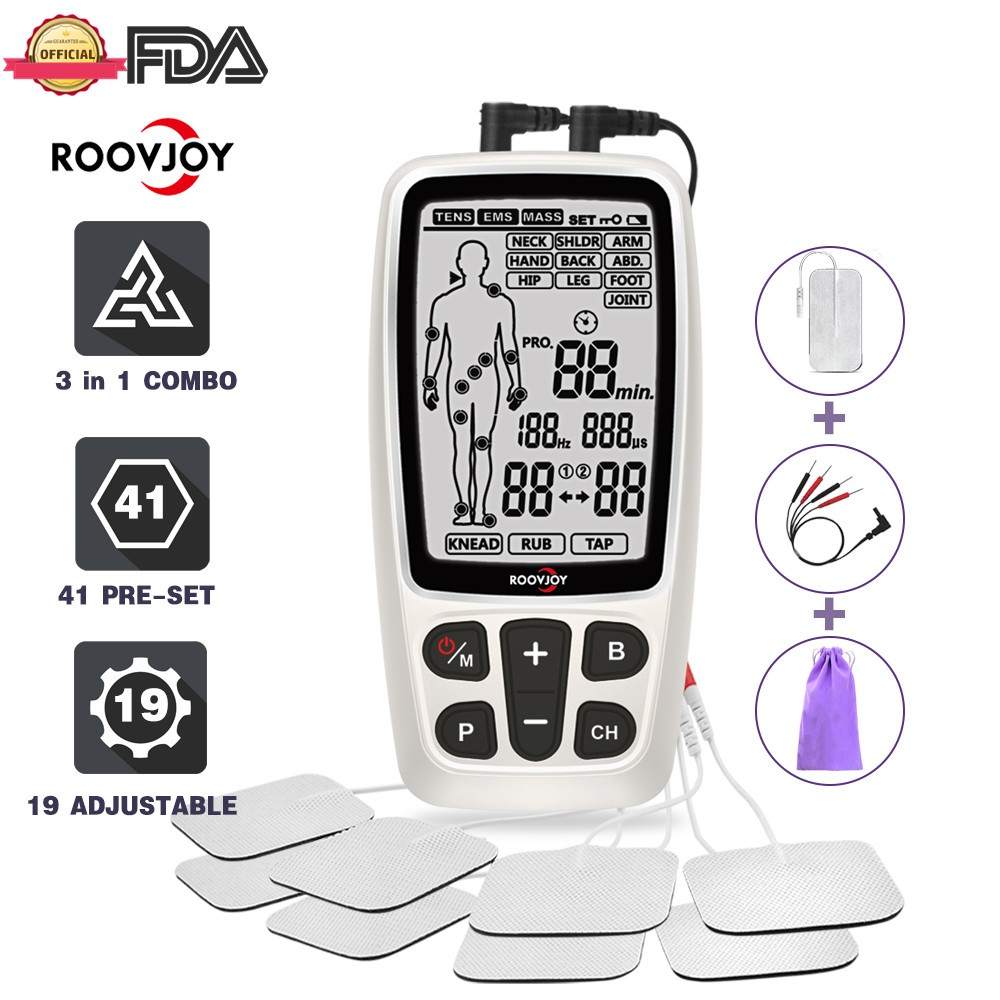 [Official]Rechargeable TENS EMS Medical Massager Muscle Stimulator For ...