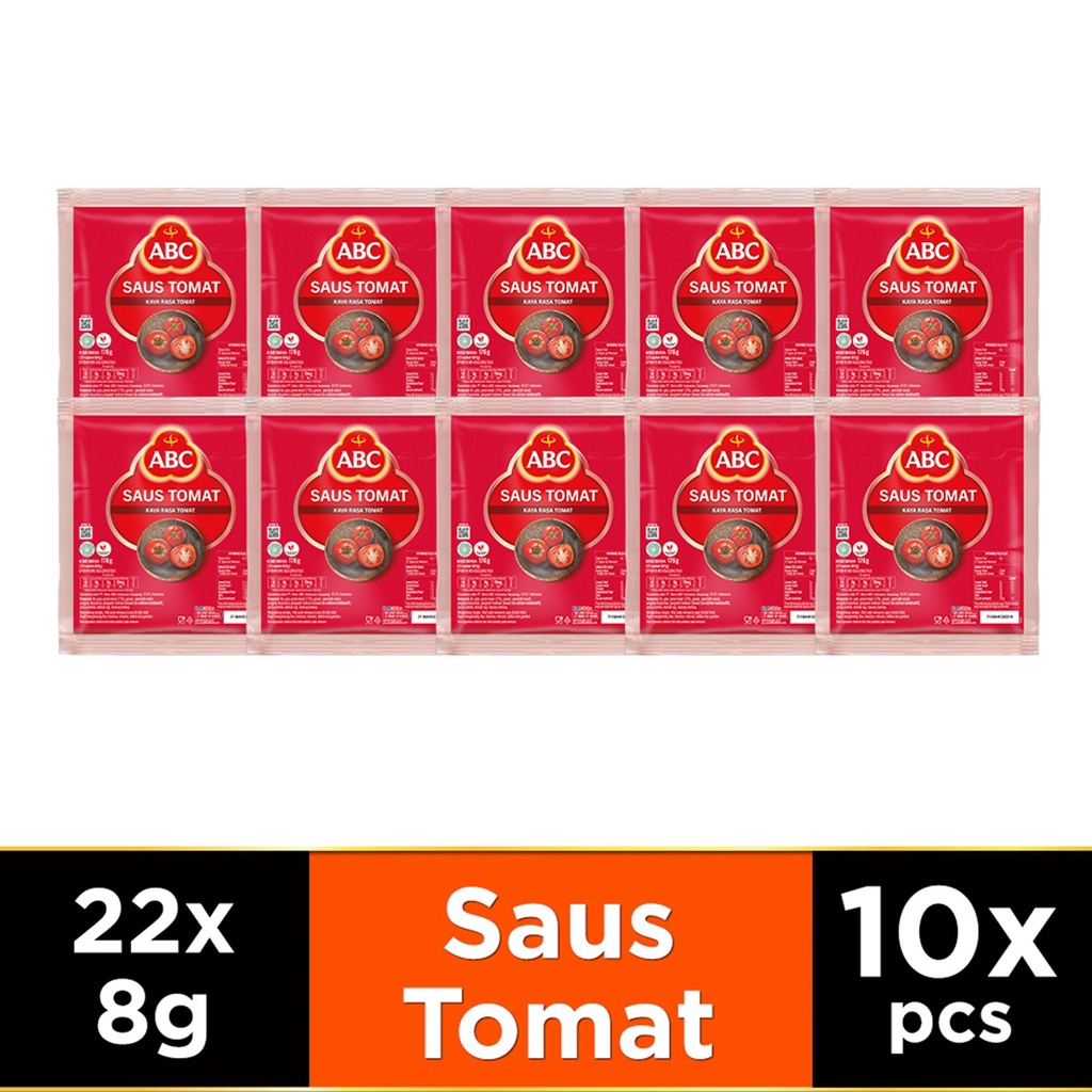 ABC Saus Tomat 22 x 8 g - Multi Pack 10 pcs