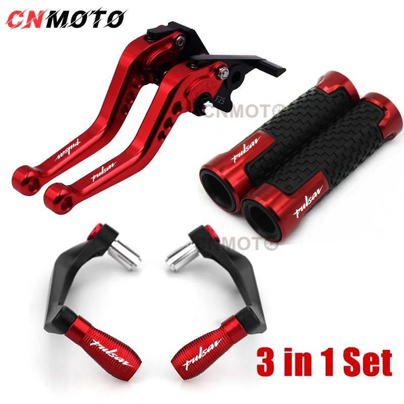 For Bajaj Pulsar RS200 NS200 Modified High quality CNC Aluminum Alloy 6 stage Adjustable Brake Lever Clutch Lever with Handlebar Lever Protect Guard Set NS RS 200 Shopee Singapore