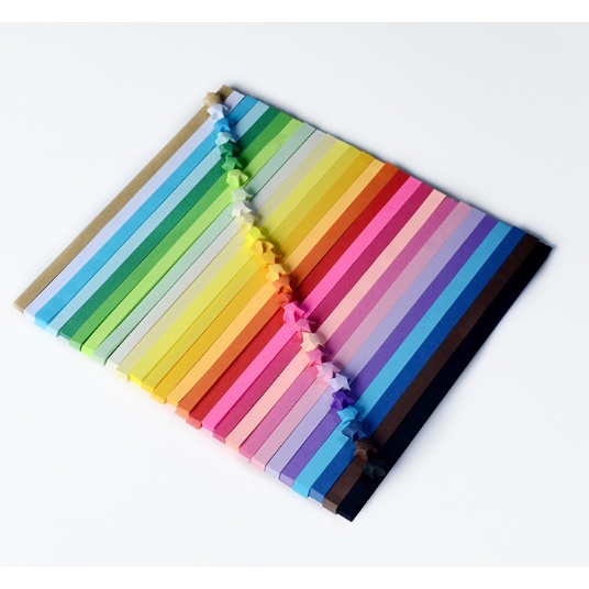 Origami Lucky Star Paper Strips Folding Paper Ribbons Colors