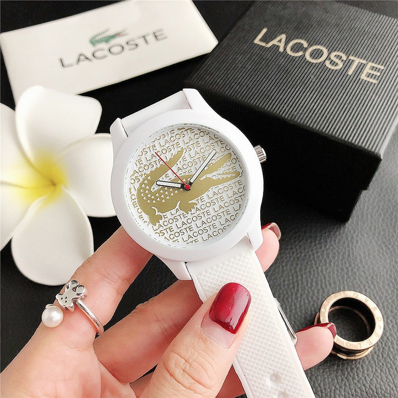 White lacoste watch on sale women's