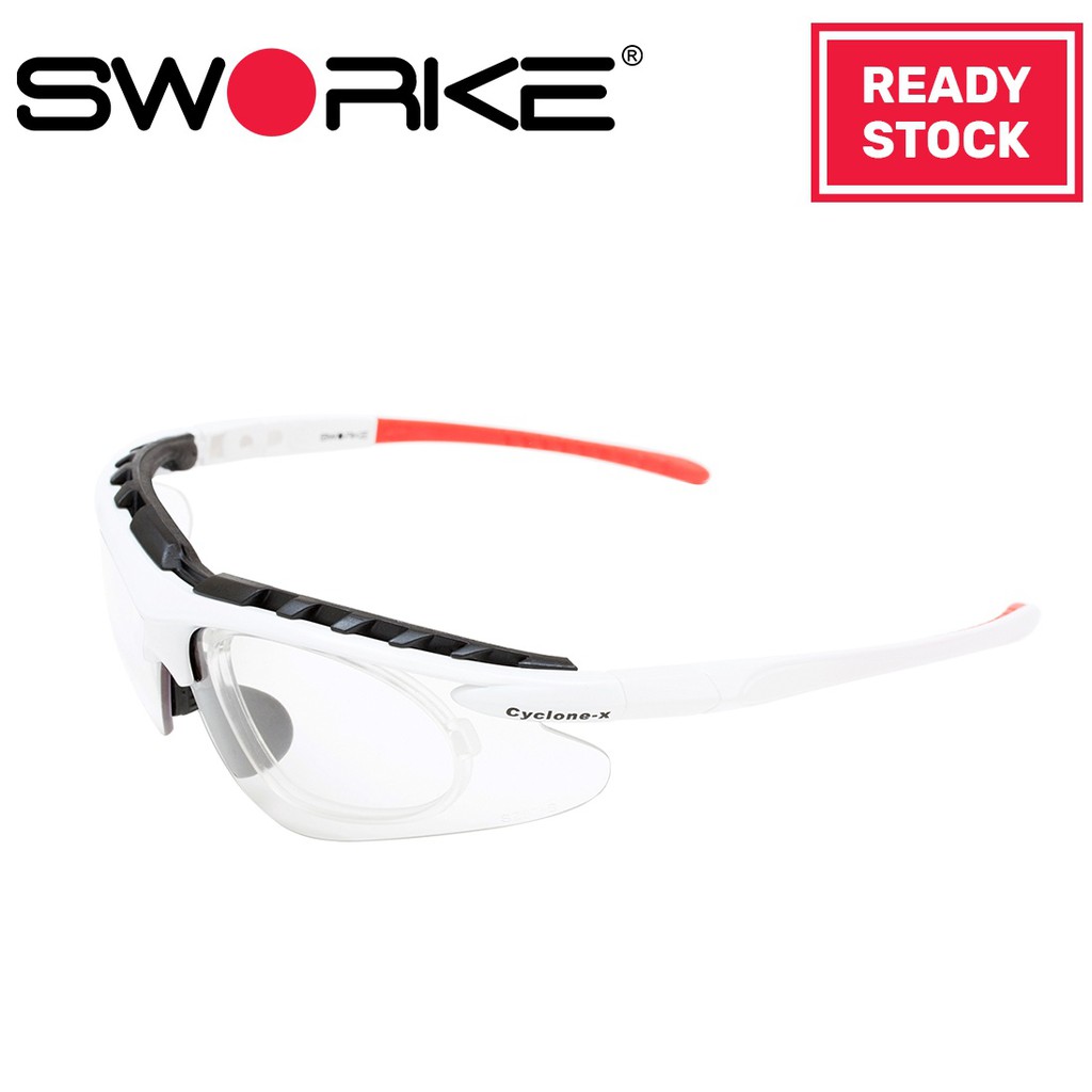 Sworke Cyclone X Sunglasses, Switchable Lens, White / Shiny Olive