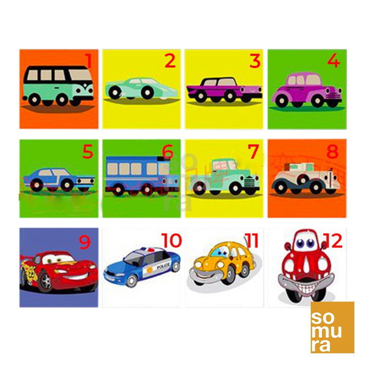 Q01 CARS Paint By Numbers Kit 20x20 CM FRAMED for kids (PAINT20CMQ ...