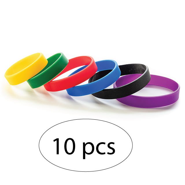 10 pcs Ready Stocks Silicone Wristbands Rubber Elastic Sports Bracelet 12 colours available Shopee Singapore