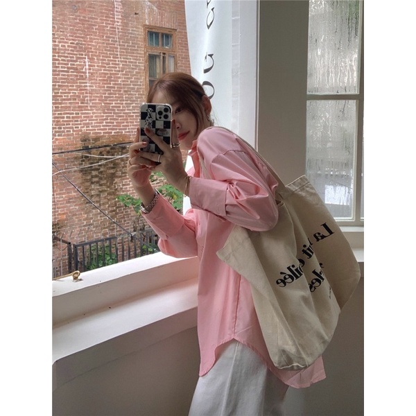 Korean Style pastel Pink Autumn somi Shirt