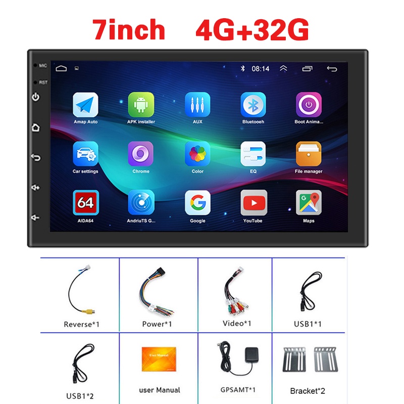 [4+32G IPS AHD]7''/9''/10.1''inch Android Car Player 2din Android 12.0