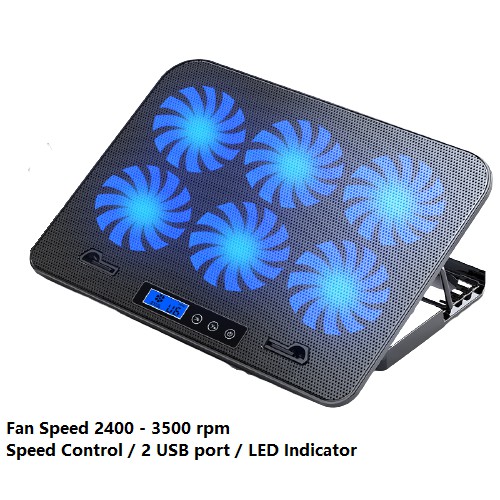 Aazon.co: LIANGSTAR Laptop Cooling Pad, Laptop Cooler Gaing 5 Quiet Fans With Large Etal - View #9