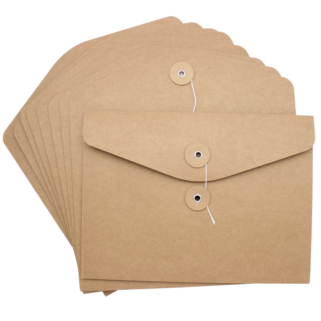 A5 Kraft String Envelope File Folder Project Pockets File Jacket ...