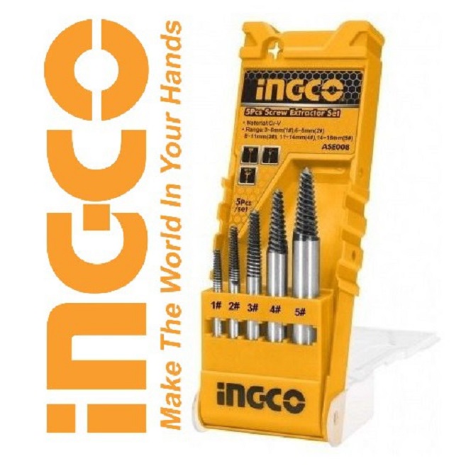 INGCO 5PCS SCREW EXTRACTOR SET ASE008 | Shopee Singapore