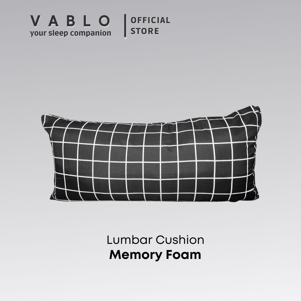 Vablo bantal lumbar cushion memory foam micro - motif hitam - premium cushion pillow - Gambar 2