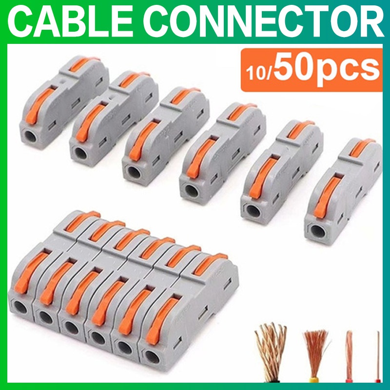 Spring Lever Nut Electrical Quick Wire Connectors Reusable Fast Cable Terminal Blocks (10/50 Pack)