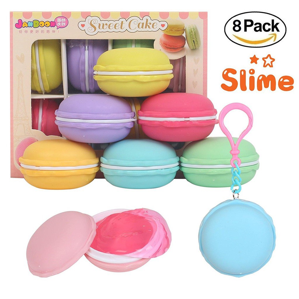 8 Pcs Macaroon Crystal Slime kit Jelly DiyToy Mud Clay Soft Squishy