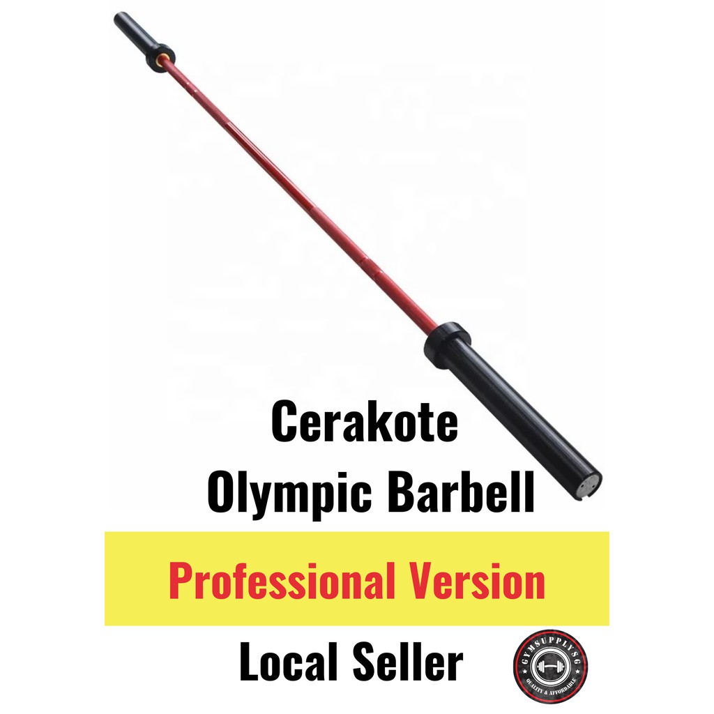 Red Cerakote Olympic Barbell (SG Ready Stocks) | Shopee Singapore