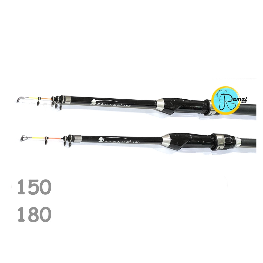 JORAN PANCING TELESCOPIC MURAH/ JORAN KOLONG RUAS PENDEK 1.5m dan 1.8m WARNA HITAM JORAN TEGEK KOLONG - Gambar 4