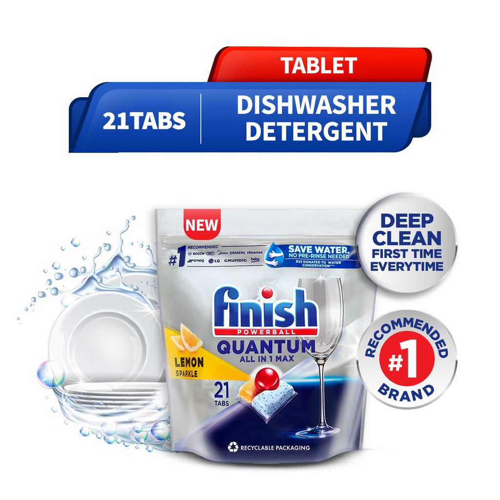 Finish Dishwasher Detergent Tablet All In One Quantum 21 tabs Shopee Singapore