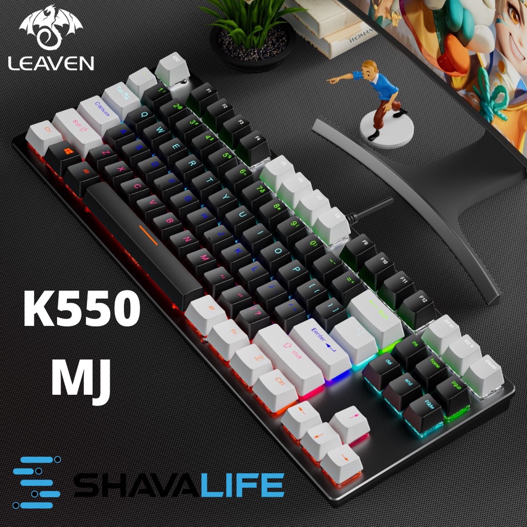 LEAVEN K550 Wired Mechanical Gaming Keyboard With Classic and Retro ...