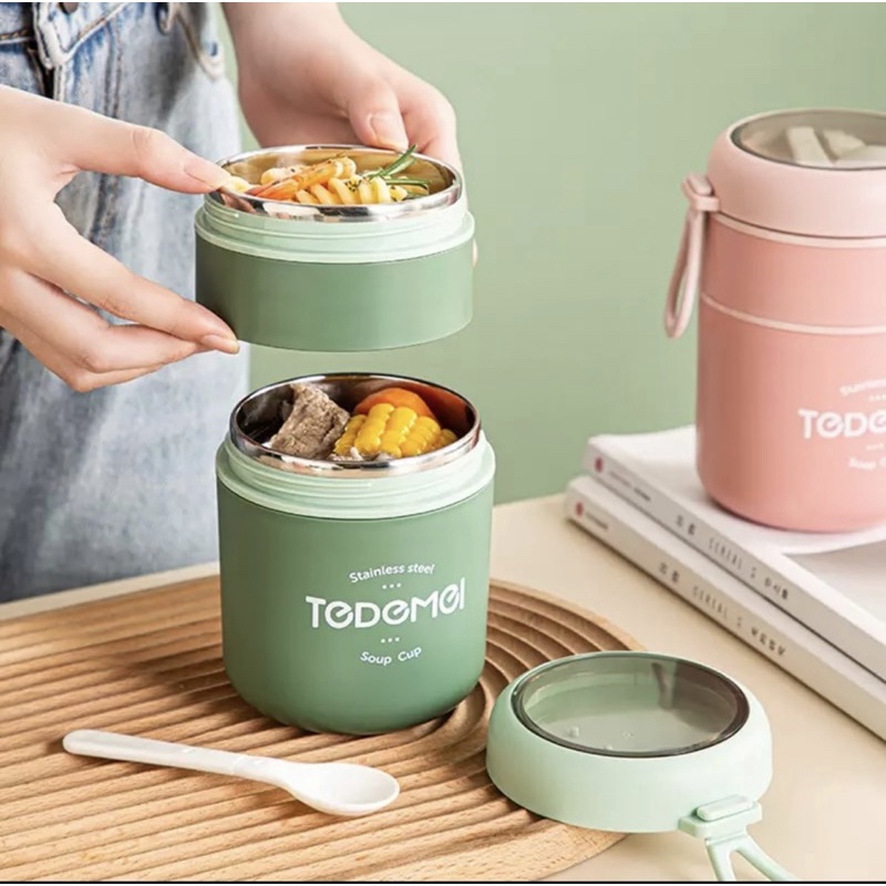 Tedemel 710ML 530Ml Stainless Steel Lunch Box Food Thermal Jar