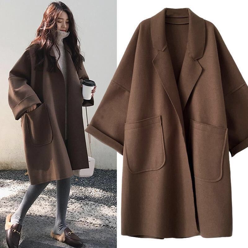 Plus Size Women's Clothing  Windbreaker Coat   Winter Korean Version Fat Sister Loose Mid-Length
