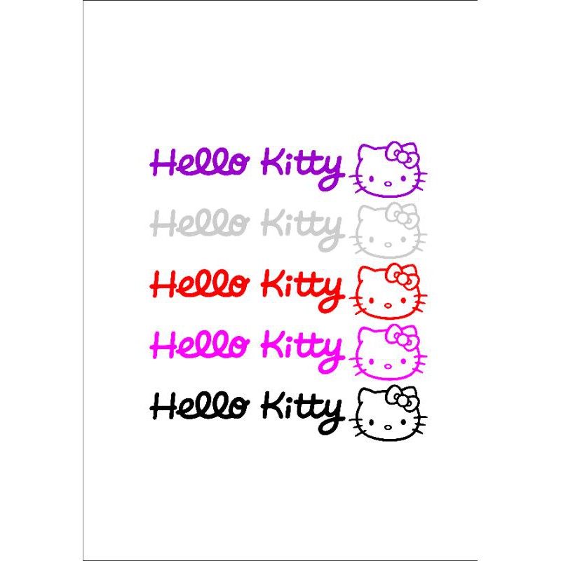 HELLO KITTY HEAD AND WRITING CUTTING STICKER | Shopee Singapore
