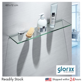 Bathroom Glass Shelf Shower Shelf Wall Mount Glass Square Shampoo