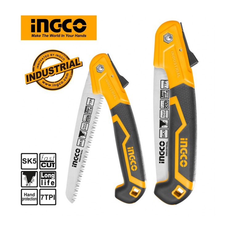 INGCO 7 Folding Saw with Triple Teeth and Hand Protection Function HFSW1808