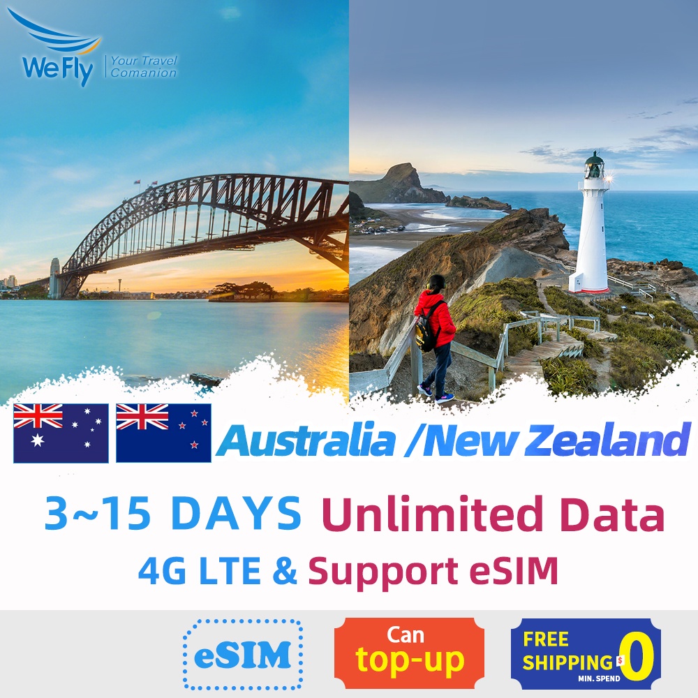 Wefly Australia New Zealand Sim card 515 Days 4.5GB High speed Data on