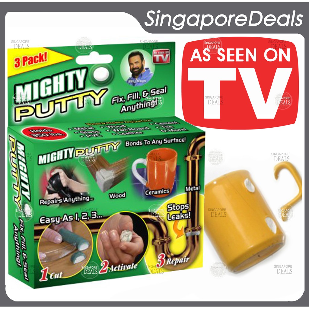 MIGHTY PUTTY 3 TUBE PACK ORIGINAL 2 PART KNEADABLE EPOXY GLUE TOOL FOR