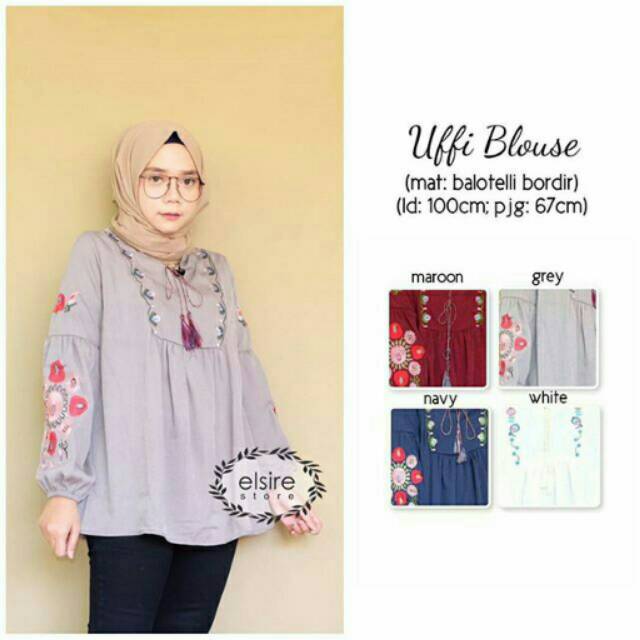 Uffi Embroidered Blouse (ORIGINAL ELSIRE) | Shopee Singapore