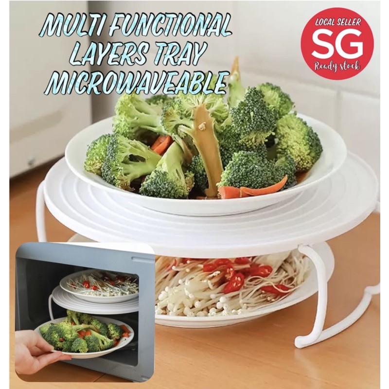 Multifunctional Kitchen Microwave Oven Shelf Heating Layer Steaming ...