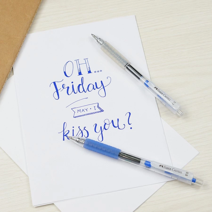 Faber-Castell Fast Gel Ballpoint Blue Ink 0.5mm - Gambar 2