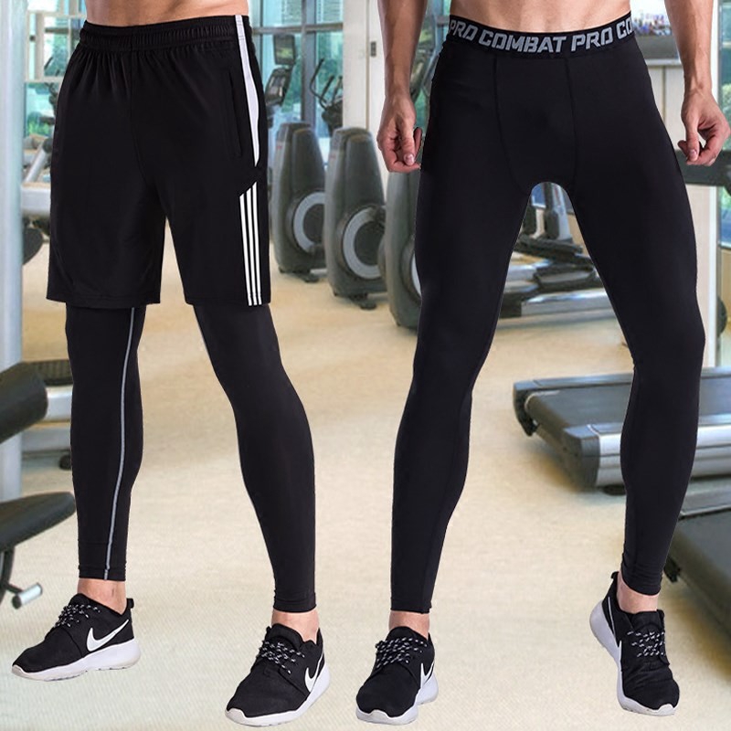 Men Running Fitness Compression Pants Bodybuilding Trousers | Shopee ...