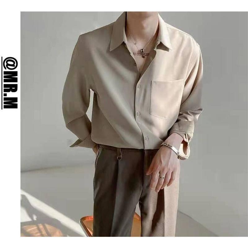 fitted button up shirt men's