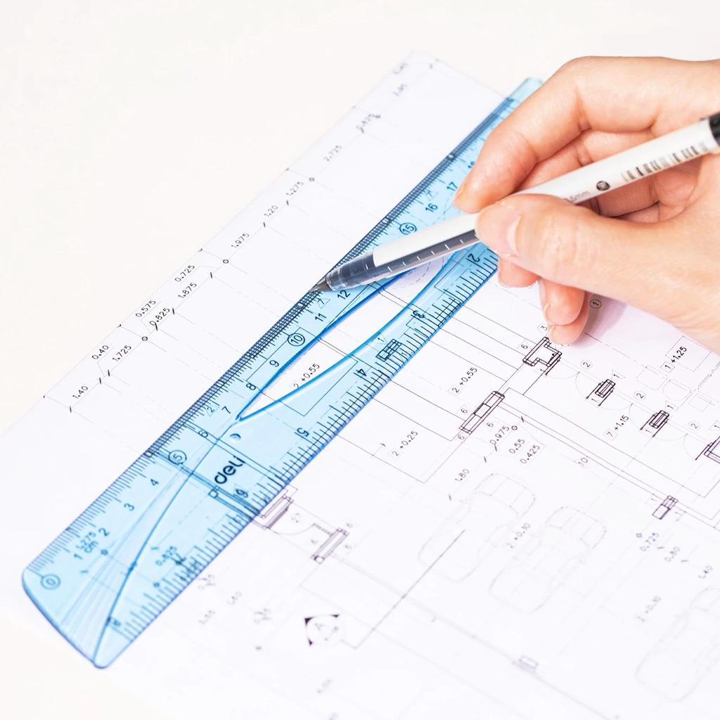 Deli Ruler / Penggaris 20 CM Kokoh Pengukuran CM dan Inch EH10 - Gambar 4