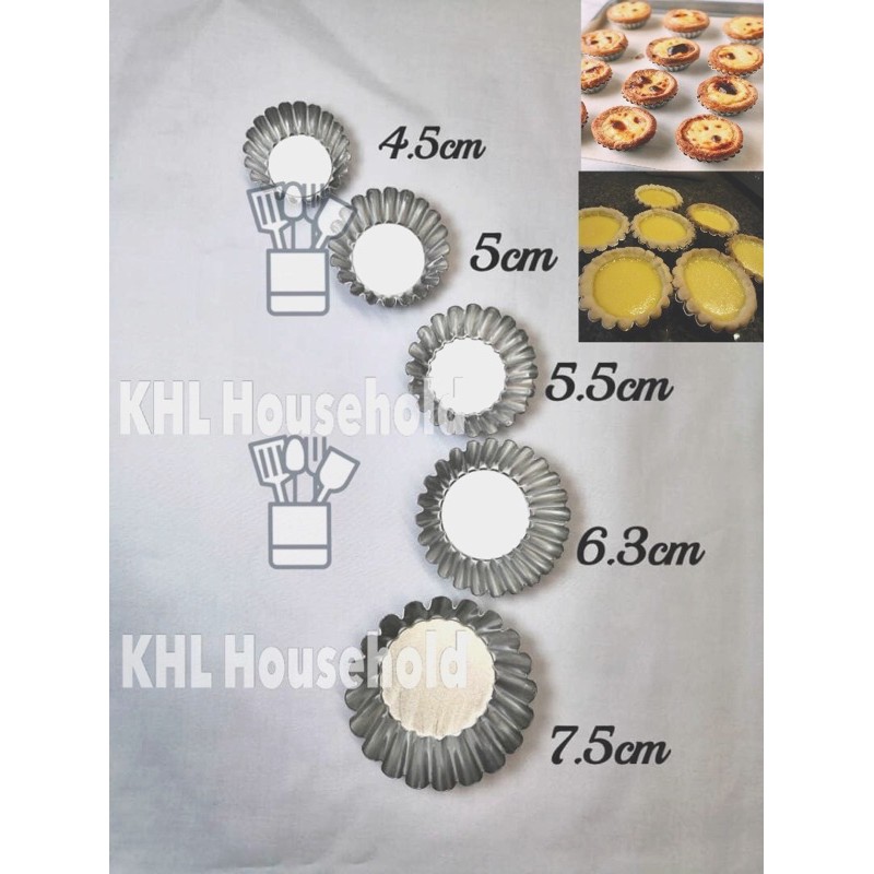 ( 10PCS )Aluminium Acuan Egg Tart 4.5cm-7.5cm / Acuan Fruit Tart ...