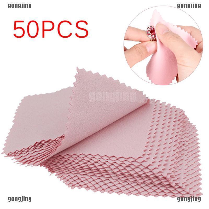 50Pcs Sterling Silver Polishing Cloth Silver Color Cleaning Cloths