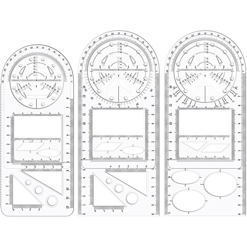 Multifunctional Geometric Ruler, Mathematics Drawing Ruler, Geometric  Drawing Template Measuring Draft Rulers For Student School Office