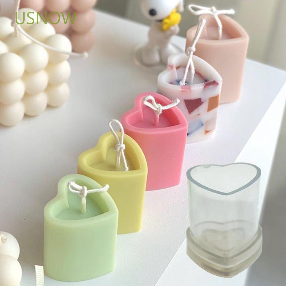 USNOW Craft Candle Mold DIY Home Decoration Soap Mould Ornaments Aromatherapy Heart-shaped Plastic Candle Making Tools Handmade Wax Model