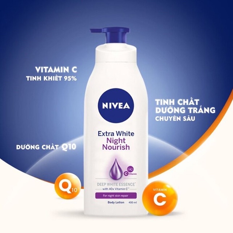 [Genuine] Nivea - Extra White Night Nourish Body Lotion 400ml | Shopee ...