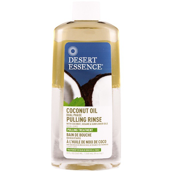 Desert Essence Coconut Oil Dual Phase Pulling Rinse 8 fl oz (240 ml