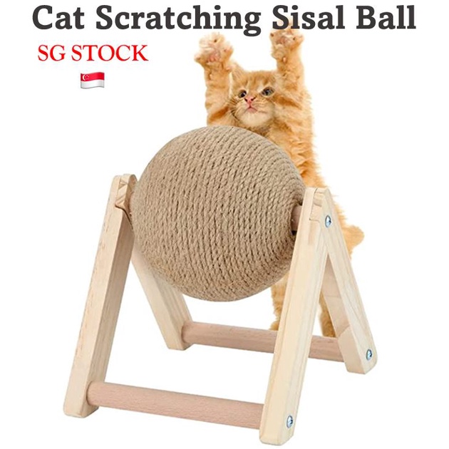 [SG SELLER]Cat Scratcher Toy Natural Sisal Cat Scratching Ball