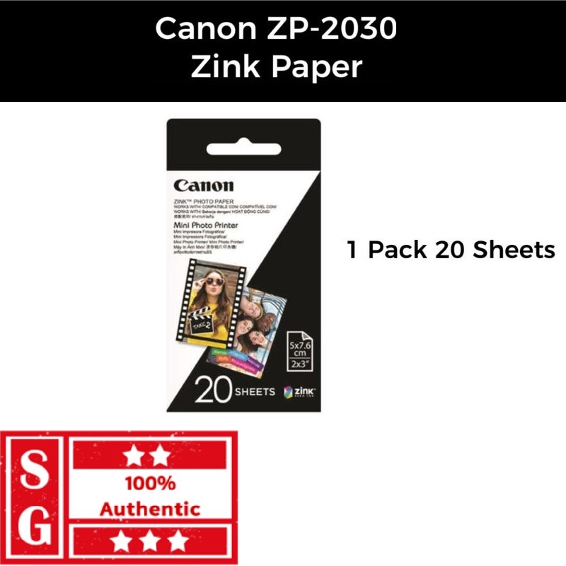 Canon 2 x 3 ZINK Photo Paper Pack (20 Sheets)