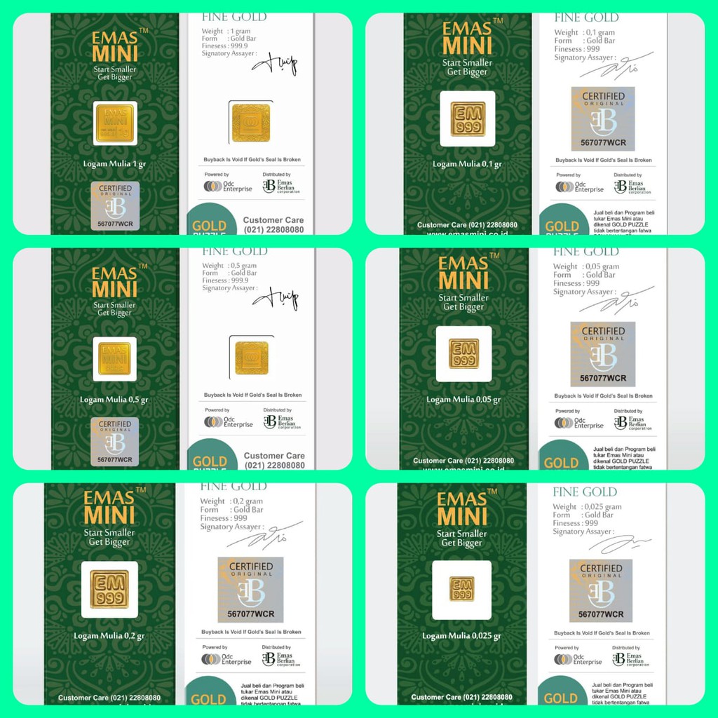 Mini Gold 99.9 24 carat Mini Gold certificate Small Gold Antam Gold ...