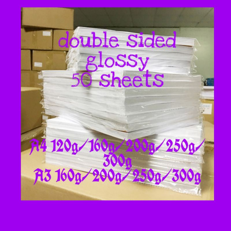 A3 Double sided glossy waterproof photo paper 120300gsm 50sheets